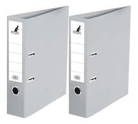 Kangaro Carpeta de plástico de polipropileno de 7,5 cm de ancho de lomo DIN A4, color gris (carpeta de anillas, carpeta de palanca, carpeta de cartas) (Paquete de 2)