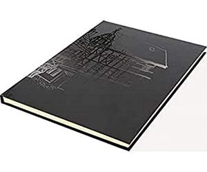 Kangaro - Cuaderno de bocetos (A4, en blanco, tapa dura, 140 g), color negro
