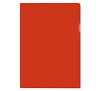 Kangaro Fundas para documentos (A4, polipropileno, 120 micras, grano transparente, 10 unidades), color rojo