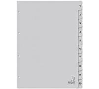 Kangaro Registro de cartón DIN A4, números 1-10, 180 g/m², cartón FSC reciclado, 10 piezas, K410C