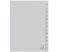 Kangaro Registro de cartón DIN A4, números 1-7, 180 g/m², cartón FSC reciclado, 7 piezas, K407C