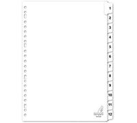 Kangaro - Separadores (A4, 190 g, 23 unidades, 12 unidades), color blanco