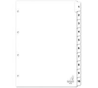 Kangaro - Separadores (A4, 190 g, 4 unidades, 10 unidades), color blanco