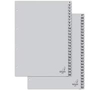 Kangaro - Separadores (A4, polipropileno, 120 micrones, 52 unidades), color gris