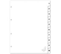 Kangaro - Separadores (A4, PP, 120 micrones, 4 unidades, 10 unidades), color blanco