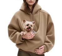 Kangaroo Pouch Hoodie, 2026 New Women Pet Hoodie Carrier with Pocket Front, Ultra-Soft Warm for Small Cats Dogs (Khaki,X-Large)