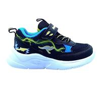 KangaROOS K-NY Peppa Ev, Zapatillas Unisex niños, Jet Black Neon Yellow, 22 EU