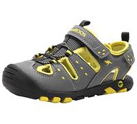 KangaROOS K-Trek, Sandalia Unisex Adulto, Steel Grey/Neon Yellow, 42 EU