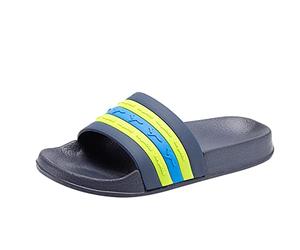 KangaROOS Kangaslide Kids - Sandalias planas para niños, Dk Navy Lime., 34 EU