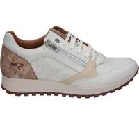 KangaROOS Women's Leather Wedge Sneakers, Cream Color, Lace-Up with Side Zipper, Casual Comfort (Blanco Beige, Sistema Tallas Calzado EU, Adulto, Mujer, Números, Mediano, 36)