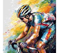 KANGBAWA Pintar por Numeros Adultos Carreras de bicicletas coloridas (10) Niños Principiantes para DIY Pint con 3 Pinceles y Pinturas Acrílica Decoraciones Kit para el Hogar 40 X 50cm