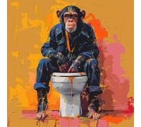 KANGBAWA Pintar por Numeros Adultos Mono de baño colorido (11) Cuadros para Pintar por Numeros Paint by Numbers Adult Paisajes con Pinceles y Pinturas 40 * 50 cm (Sin Marco)