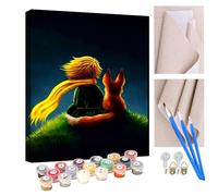 KANGBAWA Pintar por números para adultos El Principito DIY Paint by numbers Pintura por Números con Pinceles y regalo para hogar decoración de casa (sin marco) 40 x 50 cm