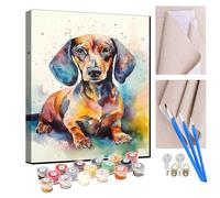 KANGBAWA Pintura por Números Perro salchicha de tinta (2) 40x50cm DIY Kit de Pintar con Números sin Marco, Pintura al óleo de Lienzo con Pinceles y Pigmento Acrílico para Adultos y Niños