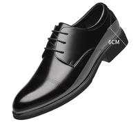 Kanggrei Zapatos con alzas Oxford transpirables for hombre, zapatos con alzas que aumentan la altura, 2,4 pulgadas más alto, Oxfords con puntera de cuero con cordones, 2,4 pulgadas más alto(Color:Blac