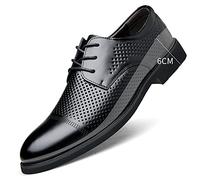 Kanggrei Zapatos con alzas Oxford transpirables for hombre, zapatos con alzas que aumentan la altura, 2,4 pulgadas más alto, Oxfords con puntera de cuero con cordones, 2,4 pulgadas más alto(Color:Holl