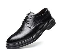 Kanggrei Zapatos de Vestir for Hombre, con Cordones, Punta Puntiaguda, diseño de Bloques, de Piel sintética, Derby, tacón de Bloque, Suela de Goma Antideslizante for Baile de graduación.(41 EU)