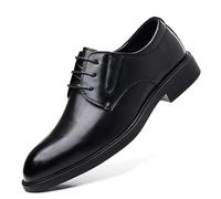 Kanggrei Zapatos de vestir for hombre con cordones y punta puntiaguda de piel sintética, color liso, Derby(44 EU)