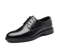 Kanggrei Zapatos Formales for Hombre, con Cordones, Punta Redonda, Piel Vegana, Color Liso, Derby, caña Baja, Antideslizantes, tacón de Bloque, for Boda(40 EU)