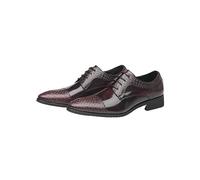 Kanggrei Zapatos formales for hombre con cordones y punta puntiaguda, con parches y puntera, zapatos Derby for boda.(Claret,38 EU)