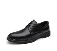 Kanggrei Zapatos Oxford de vestir for hombre con cordones y punta redonda bruñida de piel sintética.(Negro,38 EU)