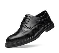 Kanggrei Zapatos Oxford for hombre con cordones y punta puntiaguda, transpirables y calados, de piel sintética, Derby(41 EU)