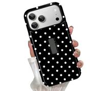 KANGHAR Funda de lunares para iPhone 17 Pro con soporte de correa oculta, funda híbrida 2 en 1, delgada, a prueba de golpes, compatible con MagSafe, protección de lente de cámara, unisex, diario