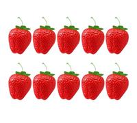 Kangnice 10 Piezas de Fresa Artificial simulación Realista decoración de Frutas Juguete Educativo de Frutas para decoración de la Cocina del hogar fotografía Accesorios de Fresa