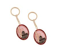 Kangnice 2 piezas accesorios de oración de mezquita llaveros tema de arquitectura islámica recuerdo portátil basado en la fe para vacaciones musulmanas llavero religioso ligero