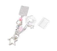 Kangnice Adorable y sencillo abalorio de estrella y flor, correa para teléfono móvil, cadena para entusiastas de las manualidades creativas y amantes de, encantador colgante para teléfono
