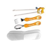 Kangnice Adorables Palillos de Entrenamiento para niños, Animales, completos con Cuchara, Tenedor, Estuche Compacto, Maravilloso Regalo para niños, Juego de Tenedor y Cuchara