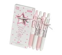 Kangnice Bolígrafo de Gel retráctil con detalles de encaje, punta de 0, 5 MM, tintas de secado rápido, cómodo para uso escolar, bolígrafo con agarre ergonómico, 4 Uds