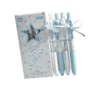 Kangnice Bolígrafo de Gel retráctil con detalles de encaje, punta de 0, 5 MM, tintas de secado rápido, cómodo para uso escolar, bolígrafo con agarre ergonómico, 4 Uds