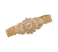 Kangnice Cadena floral única para vientre para vestido de boda en la playa, accesorios para cinturón, cinturón de cintura brillante y lujoso para trajes de jeans para festivales de música escénica