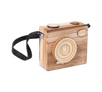 Kangnice Caja de música con cámara Retro, estatuilla de Madera, Adorno Musical para Regalar en Aniversarios, Bodas y días Festivos, Modelo de cámara Antigua
