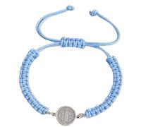 Kangnice Catolicismo Benedicto Pulsera Cruzada para Hombres Mujeres Bautismo Regalo de Fe Accesorios de Joyería Cadena de Mano Ajustable Cadena de Pulsera Tejida a Mano Ajustable Bautismo