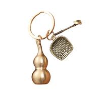 Kangnice Colgante de llavero de calabaza de latón resistente que simboliza suerte y la riqueza, diseños portátiles para uso diario o decoración de bolsos Llavero de latón