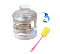 Kangnice Contenedor de Agua Transparente de Ancha con Grifo Incorporado y Cepillo de Limpieza para Actividades de Senderismo y Acampada Aire Libre Dispensador de Bebidas Transparente con Grifo