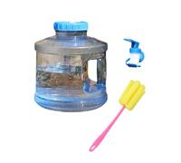 Kangnice Contenedor de Agua Transparente de Ancha con Grifo Incorporado y Cepillo de Limpieza para Actividades de Senderismo y Acampada Aire Libre Dispensador de Bebidas Transparente con Grifo