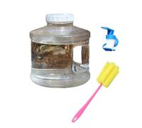 Kangnice Contenedor de Agua Transparente de Ancha con Grifo Incorporado y Cepillo de Limpieza para Actividades de Senderismo y Acampada Aire Libre Dispensador de Bebidas Transparente con Grifo