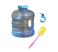 Kangnice Contenedor de Agua Transparente de Ancha con Grifo Incorporado y Cepillo de Limpieza para Actividades de Senderismo y Acampada Aire Libre Dispensador de Bebidas Transparente con Grifo