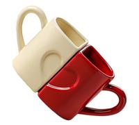 Kangnice De 2 diseños de rompecabezas de corazón tazas de cerámica taza de café con cómodo para parejas románticas regalo de Valentín tazas de amor