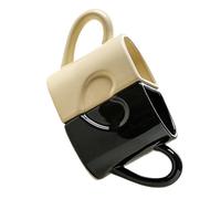 Kangnice De 2 diseños de rompecabezas de corazón tazas de cerámica taza de café con cómodo para parejas románticas regalo de Valentín tazas de amor