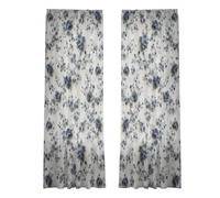 Kangnice Elegantes tratamientos Florales para Ventanas, Tela Transpirable para decoración de Cocina y baño, Panel de Gasa para Ventana de poliéster