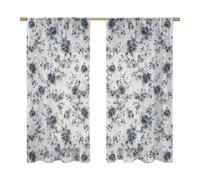 Kangnice Elegantes tratamientos Florales para Ventanas, Tela Transpirable para decoración de Cocina y baño, Panel de Gasa para Ventana de poliéster