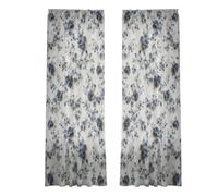 Kangnice Elegantes tratamientos Florales para Ventanas, Tela Transpirable para decoración de Cocina y baño, Panel de Gasa para Ventana de poliéster