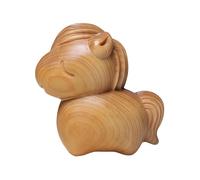 Kangnice Estatua en Miniatura de Caballo Gordo de Madera única con Detalle de Tallado de Animal del Zodiaco Chino Fengshui Accesorios de Escritorio Ideales Estatua de Caballo Tallada en Madera