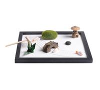 Kangnice Juego de jardín de japonés Zenes para decoración de Escritorio con rastrillos, Juego de Rocas y Figuras, para aliviar estrés y meditaciones para Escritorio