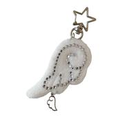 Kangnice Llavero de tela adornado con diamantes de imitación brillantes Tema de alas Ideal para regalar y accesorios de Llavero de tela ligero