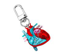 Kangnice Llavero esquemático de corazón acrílico resistente, regalo único de corazón humano para científicos y personas interesadas en la concienciación sobre la salud biológica